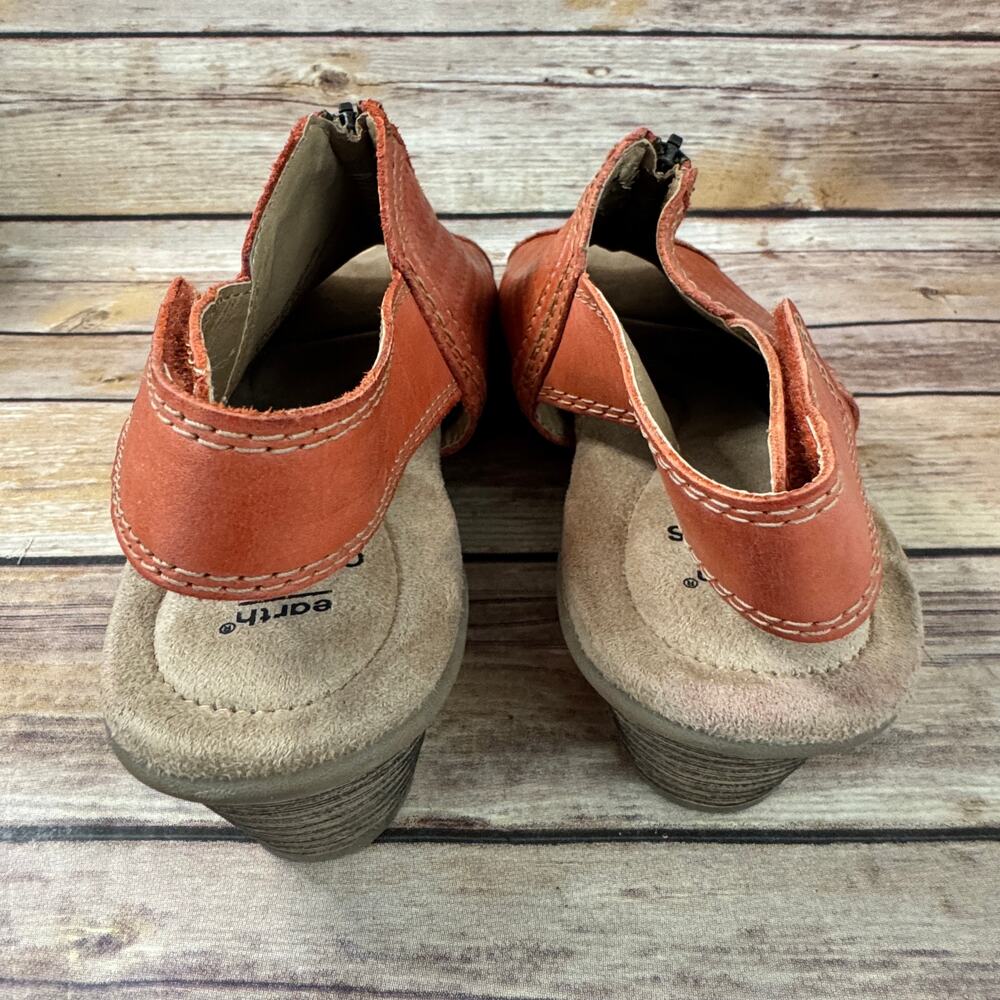 Earth Origins Womens Orange Open Toe Slingback Low Heel Leather Sandals 9.5 - Picture 8 of 14